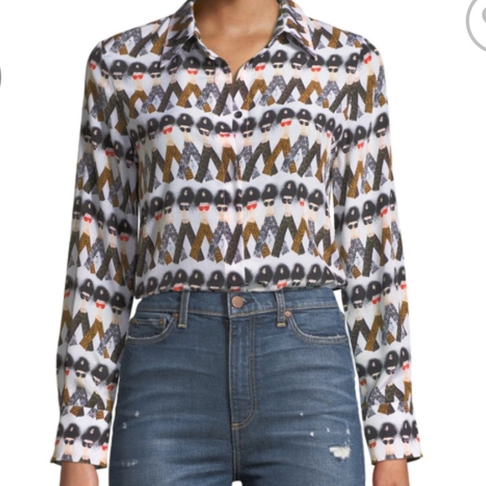 Alice+Olivia X Donald Robertson pants silk blouse